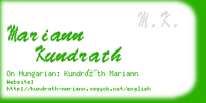 mariann kundrath business card